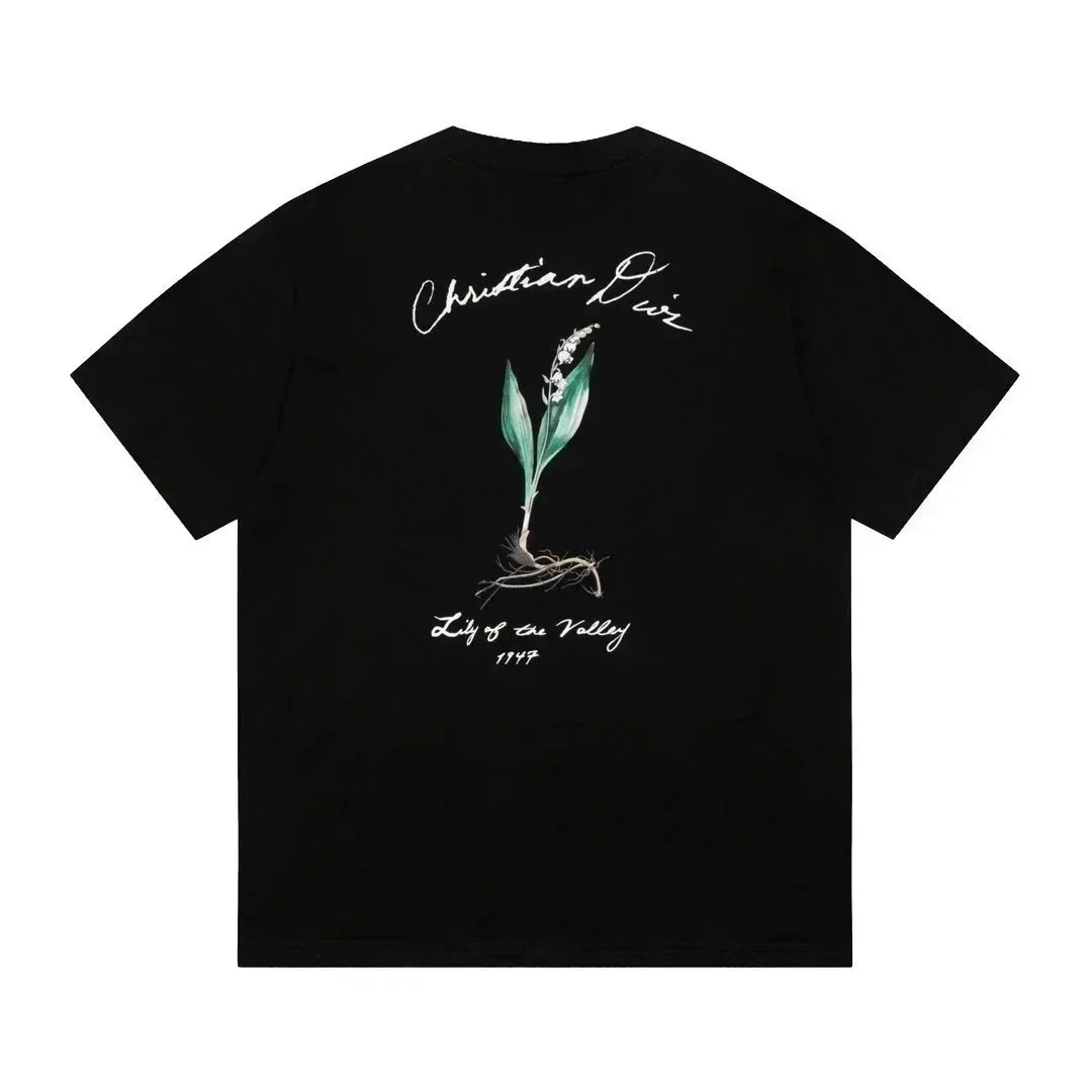 Dior Christian Dior Lily of the Valley Black T-Shirt Black - 1