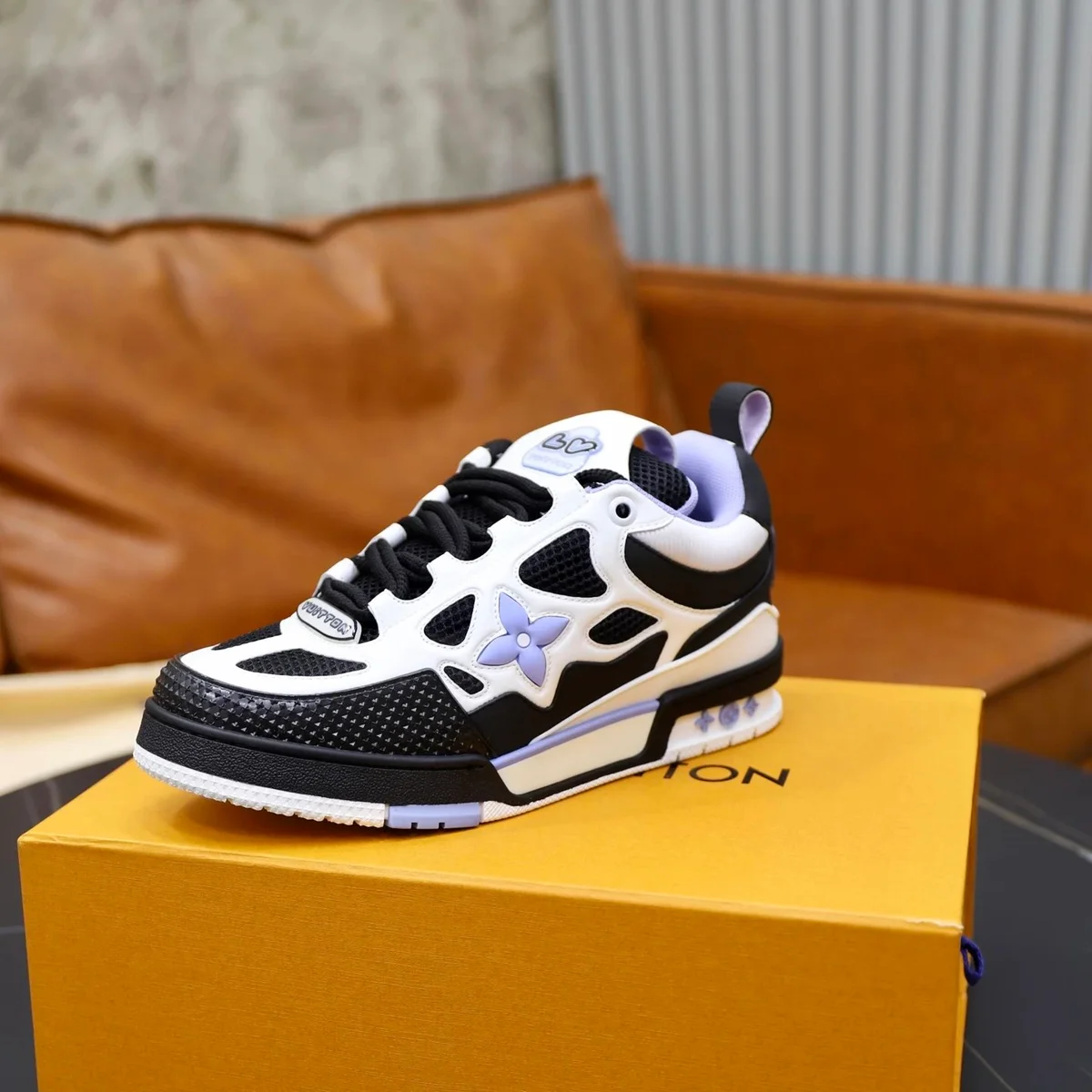 Louis Vuitton Louis Vuitton LV Trainer White/Black/Purple Sneakers Purple