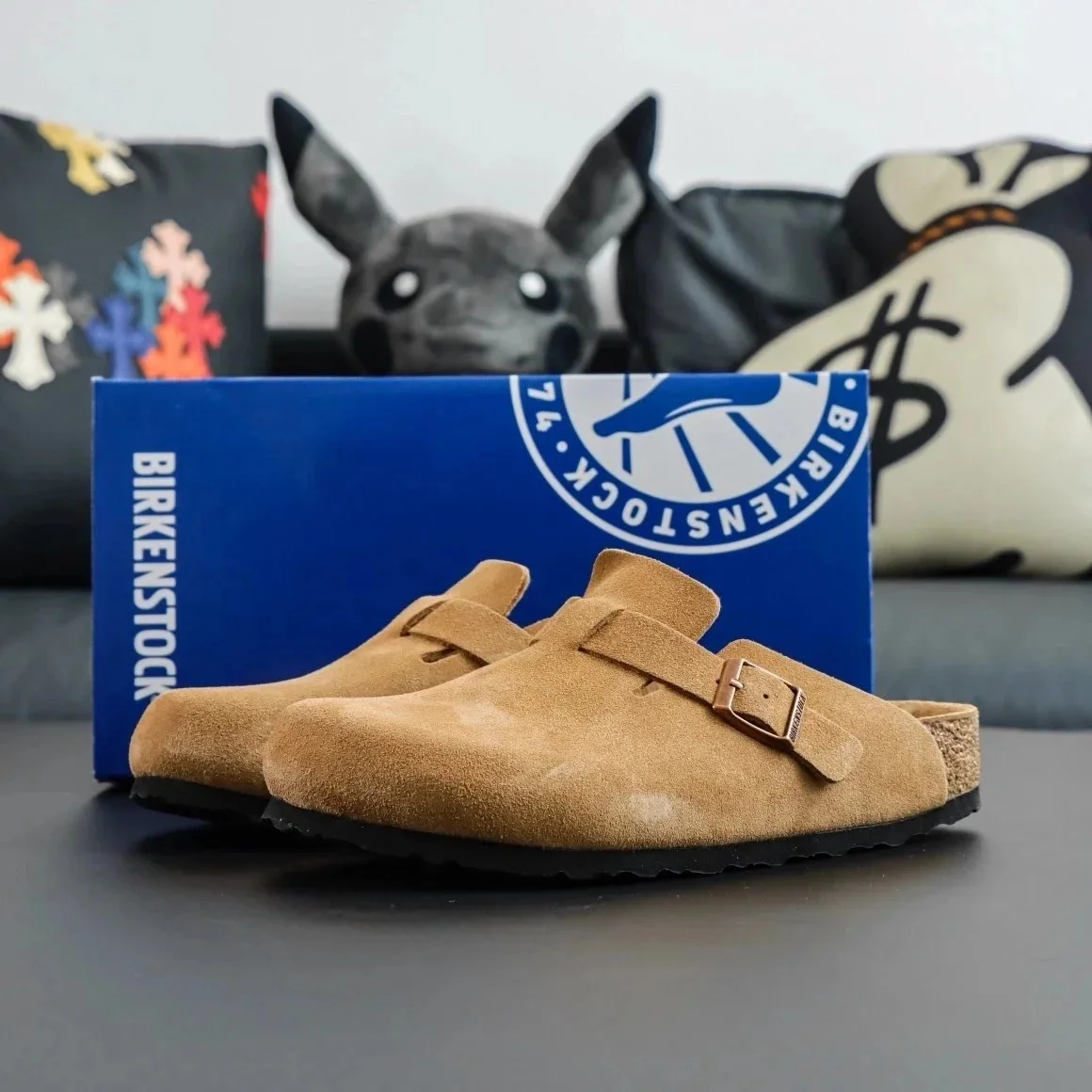 Birkenstock Birkenstock Arizona Suede Tan Sandals Brown - 1