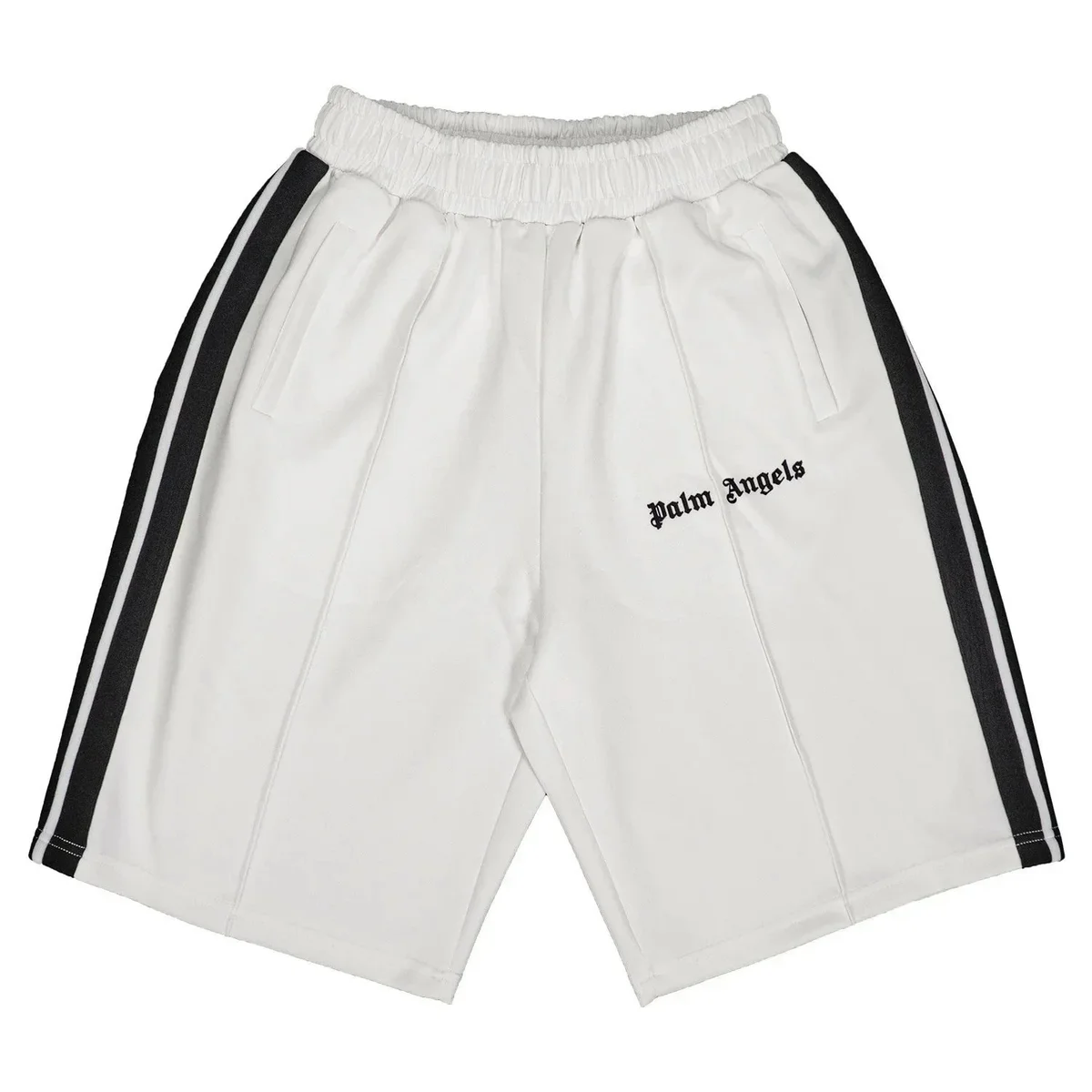 Palm Angels Palm Angels White/Black Side Stripe Shorts White - 1