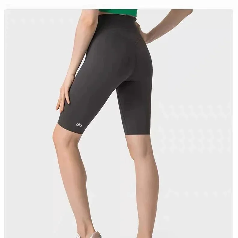 Alo Yoga Alo Yoga Stone Grey Biker Shorts Grey - 1