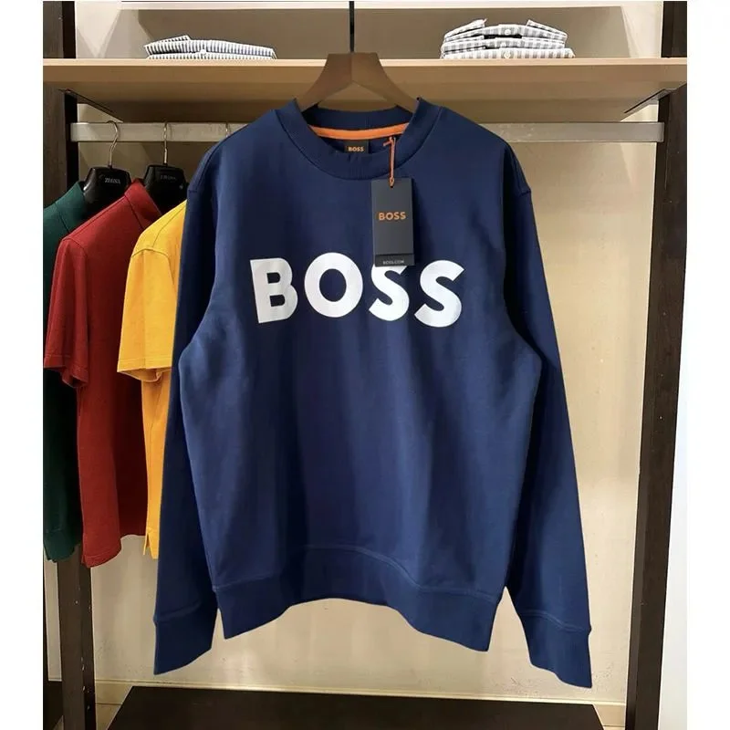 Hugo Boss Boss Navy Logo Sweatshirt Navy - 1