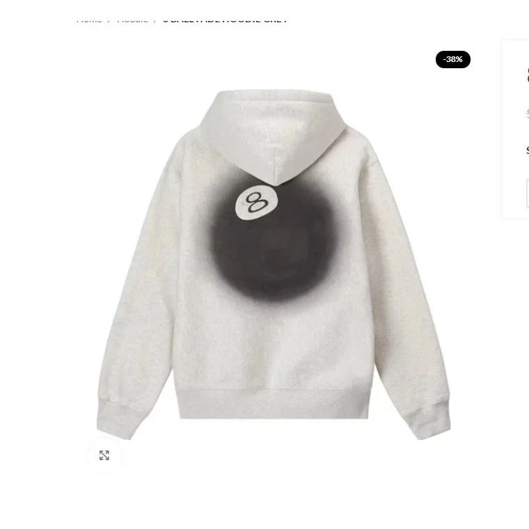 Other Grey 8-Ball Hoodie Sweatshirt Grey - 1