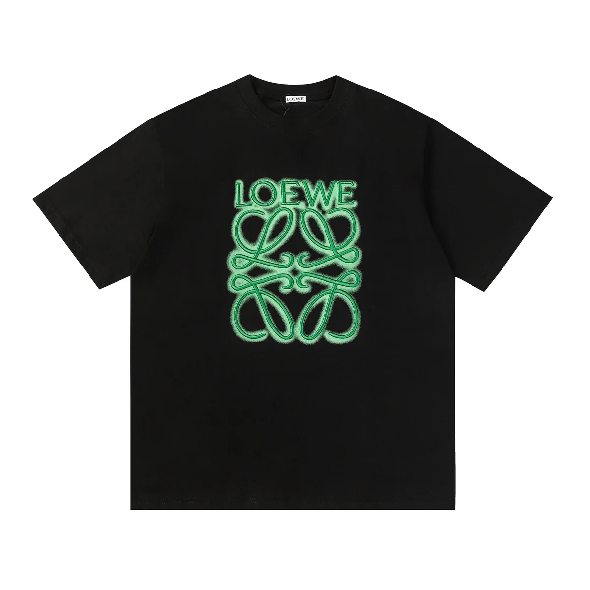 Loewe Loewe Anagram Black Green T-Shirt Black