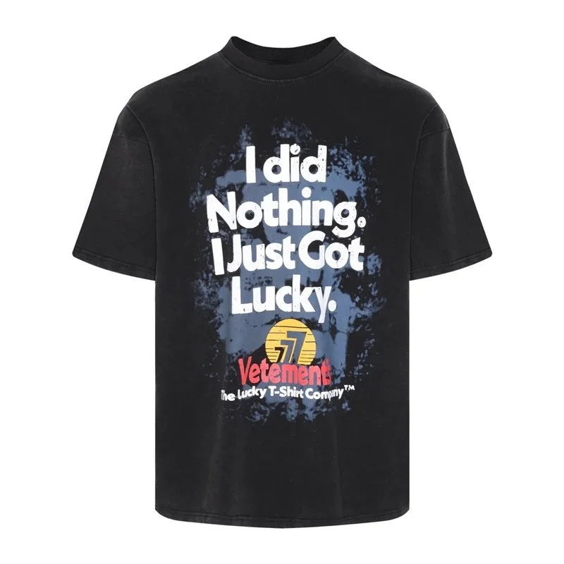 Vetements Vetement I Did Nothing Lucky T-Shirt Black Black - 1