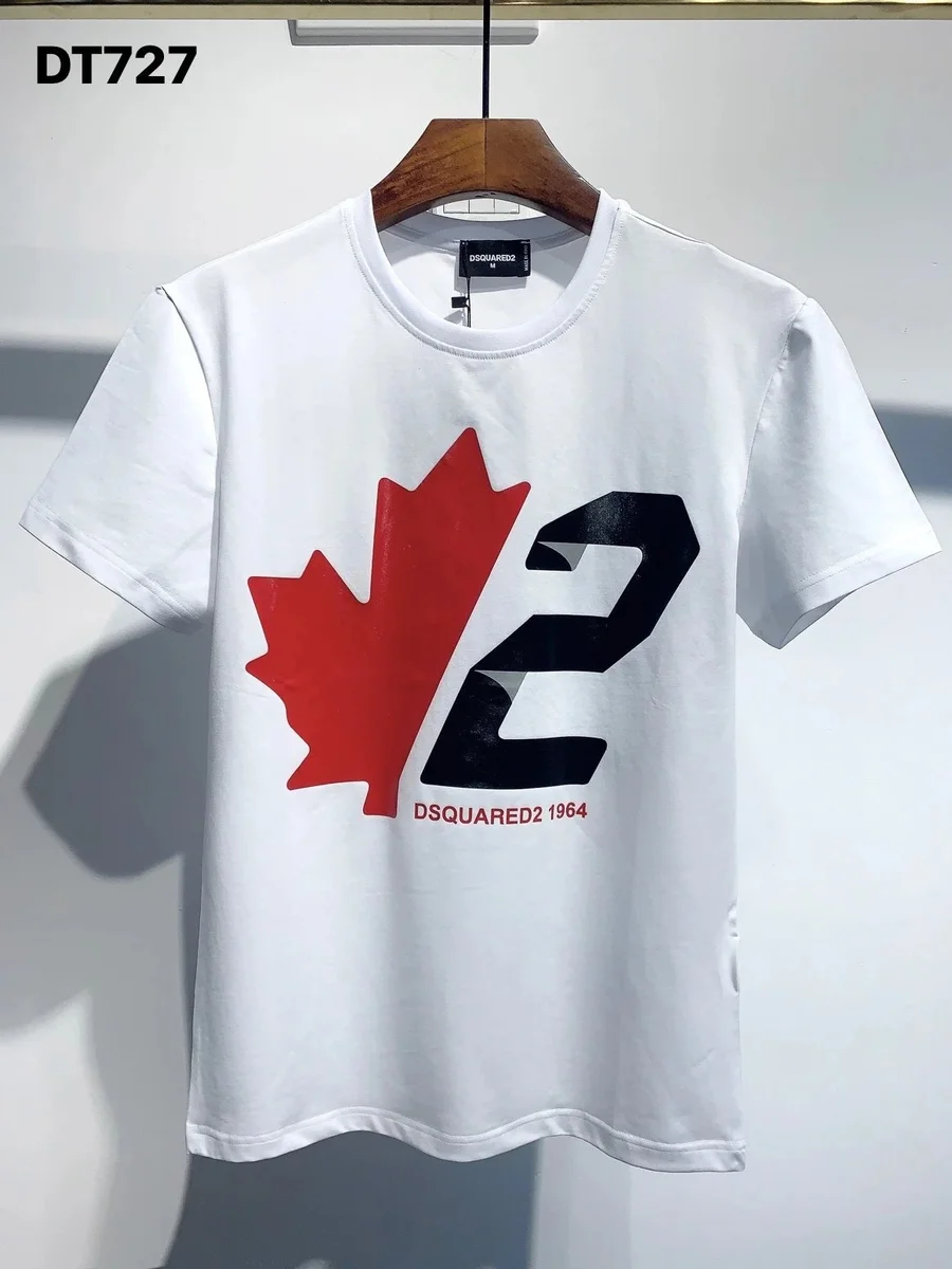 DSQUARED2 DSQUARED2 DSQ2020 DT727 White Maple Leaf T-Shirt White - 1