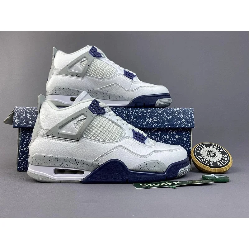 Jordan Jordan Air Jordan 4 White/Navy Speckle Sneakers White