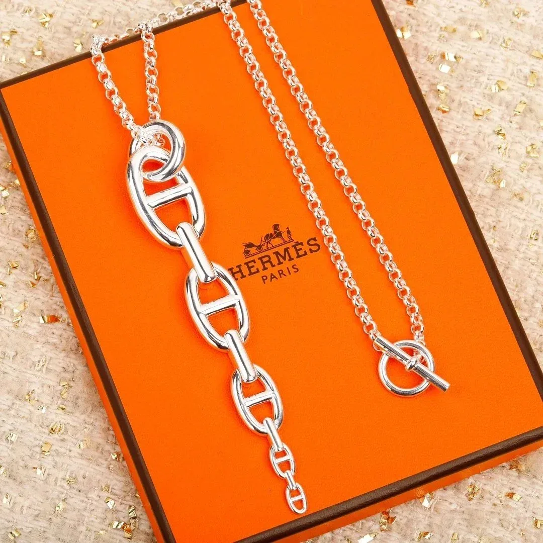 Hermès Hermès H Series Silver Link Necklace Silver