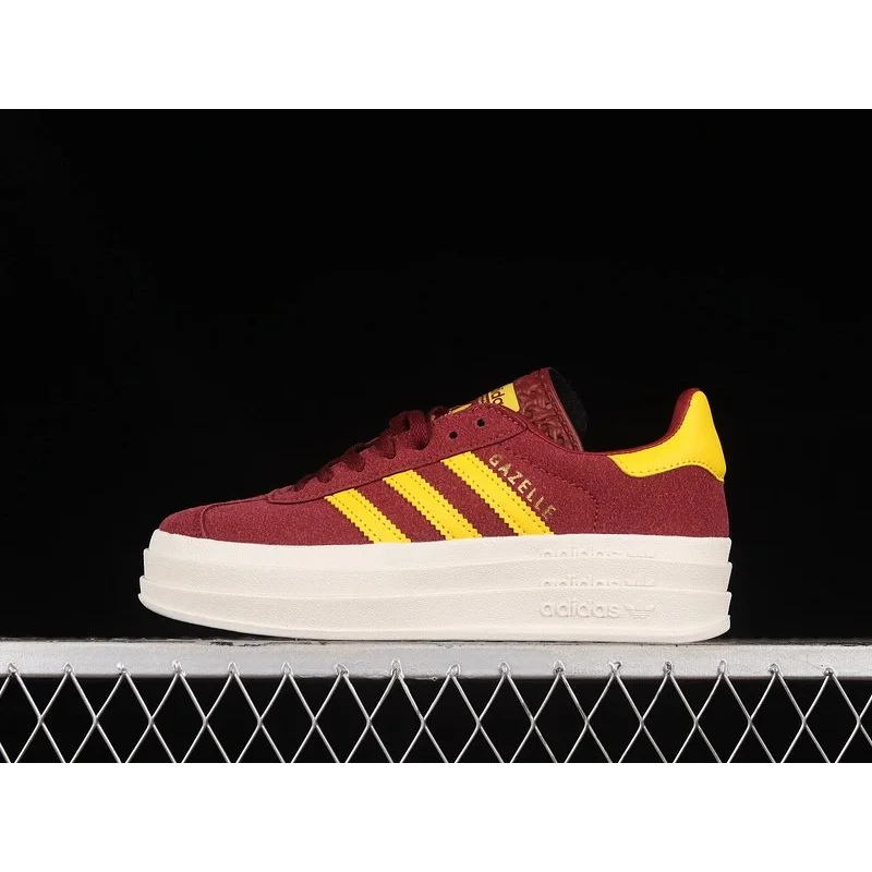 Adidas Adidas Gazelle Burgundy Yellow Sneakers Red - 1