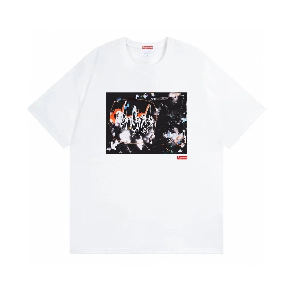 Supreme Supreme White Abstract Graphic T-Shirt White - 1