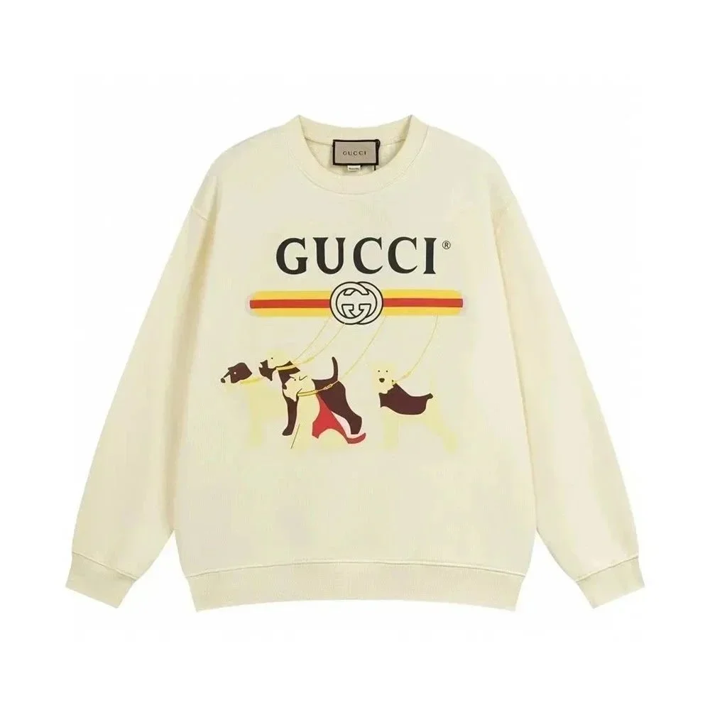 Gucci Gucci GC-09 Beige Dog Print Sweatshirt Beige - 1