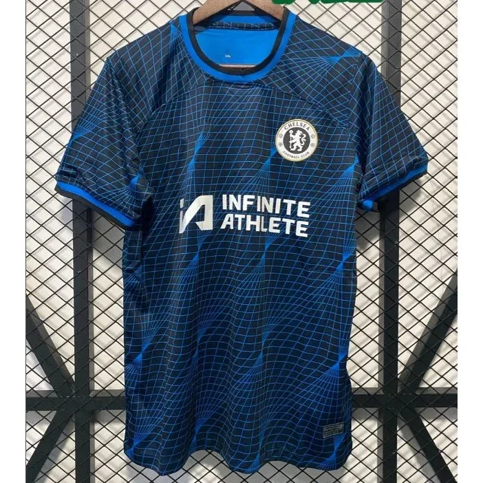 Other 2023-24 Chelsea Away Blue Grid Football Jersey Blue - 1