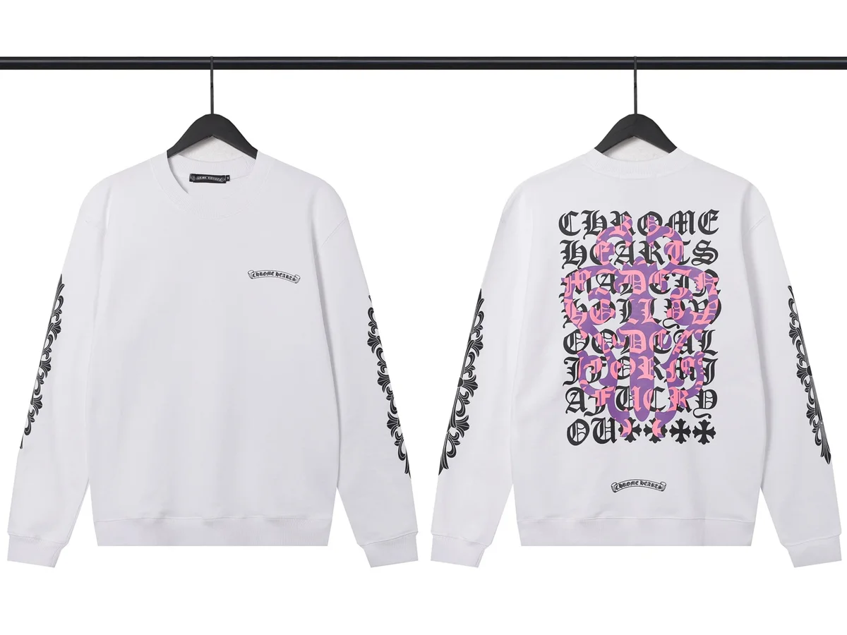 Chrome Hearts Chrome Hearts White Gothic Print Crewneck Sweatshirt White - 1