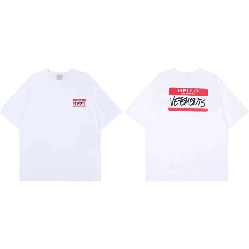 Vetements Vetements Hello My Name Is White T-Shirt White - 1