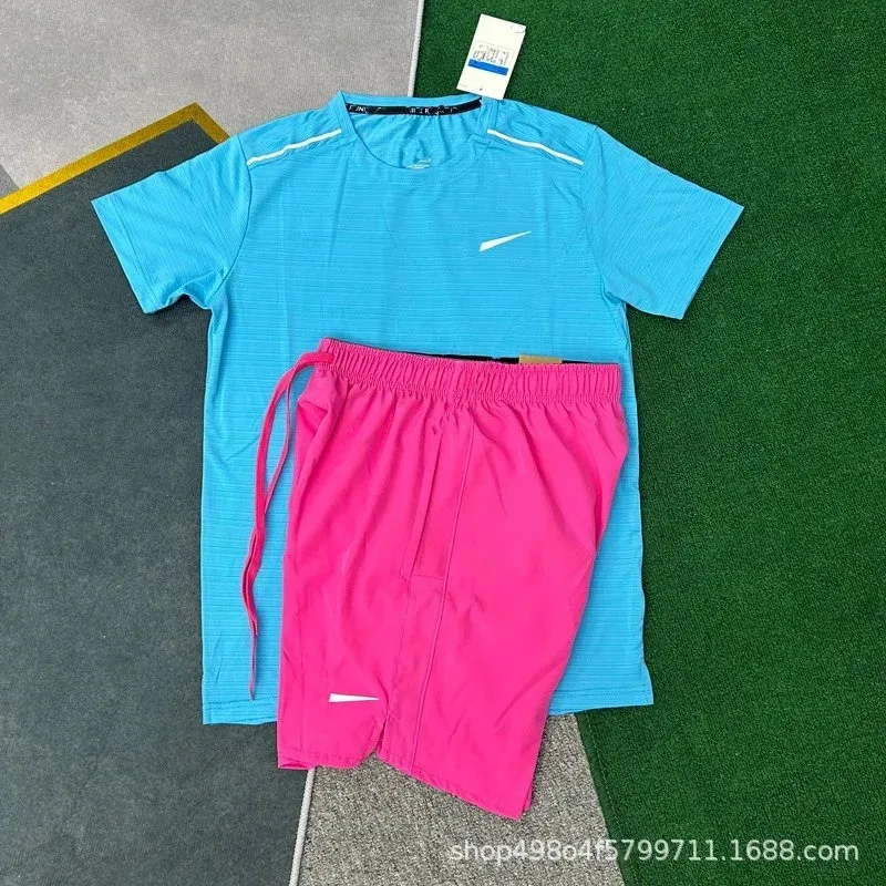 Nike Nike Air Crystal Blue + D218 Pink Shorts Set Blue - 1