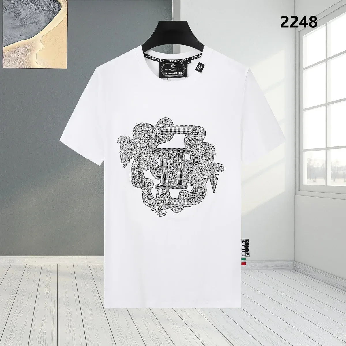 Philipp Plein Philipp Plein Crystal Logo T-Shirt White White - 1