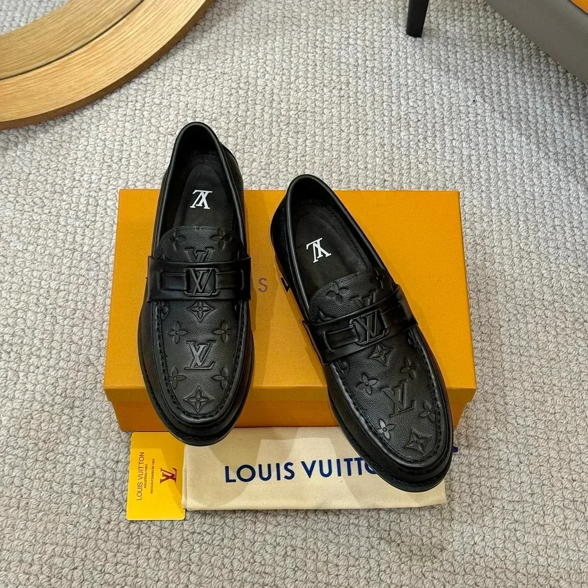 Louis Vuitton Louis Vuitton Tabi Monogram Loafers Black Leather Black