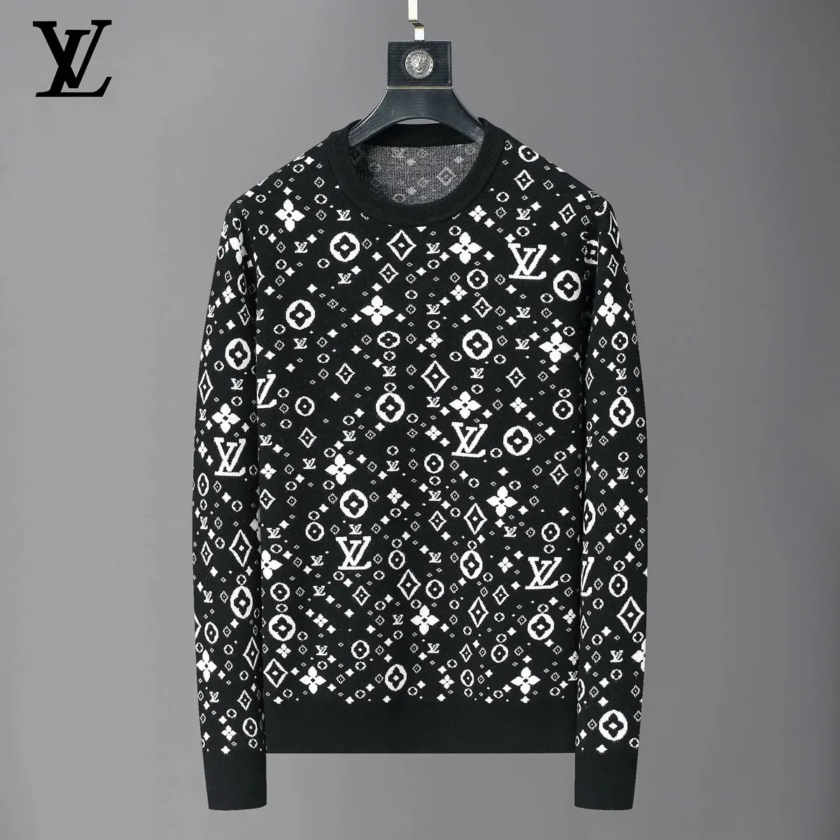 Louis Vuitton Louis Vuitton Monogram Black/White Sweater Black