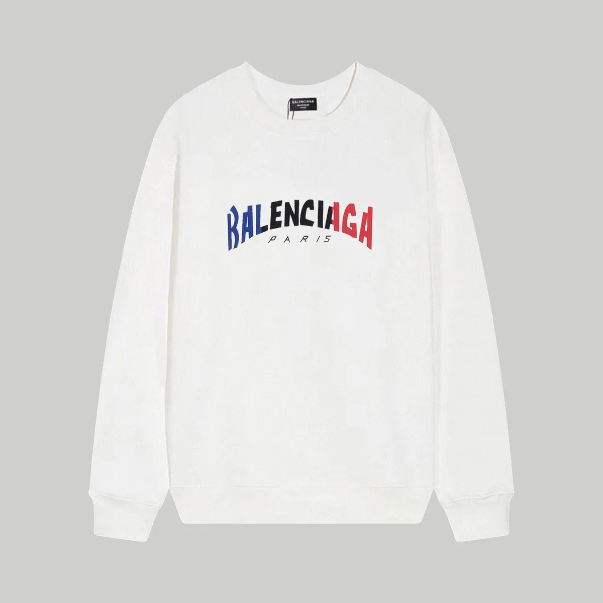 Balenciaga Balenciaga White Logo Print Crewneck Sweatshirt White - 1
