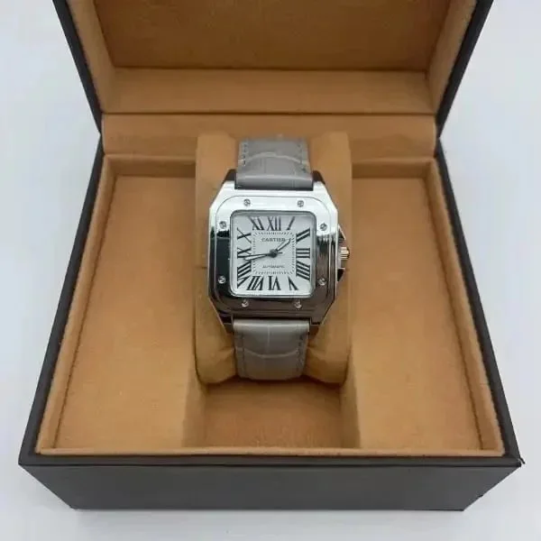 Cartier Cartier Santos Grey Leather Watch Grey - 1