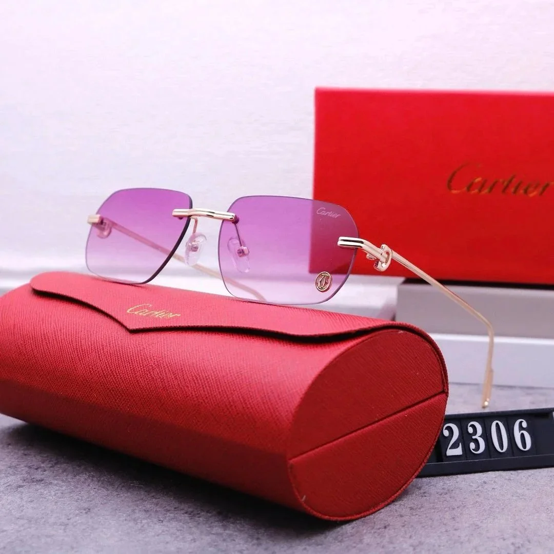 Cartier Cartier Soleil Blanc Gradient Purple Sunglasses Purple - 1