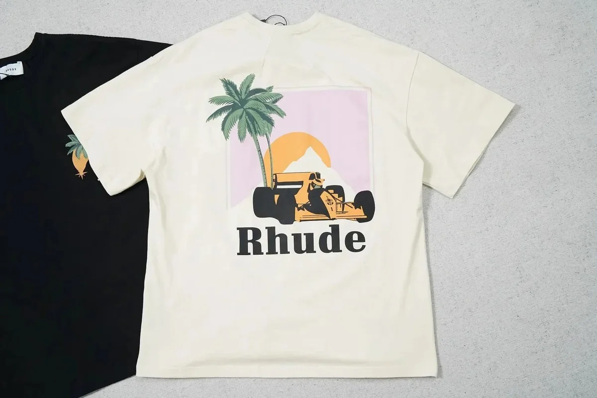 Rhude Rhude Racing Graphic T-Shirt 19 Beige Beige - 1