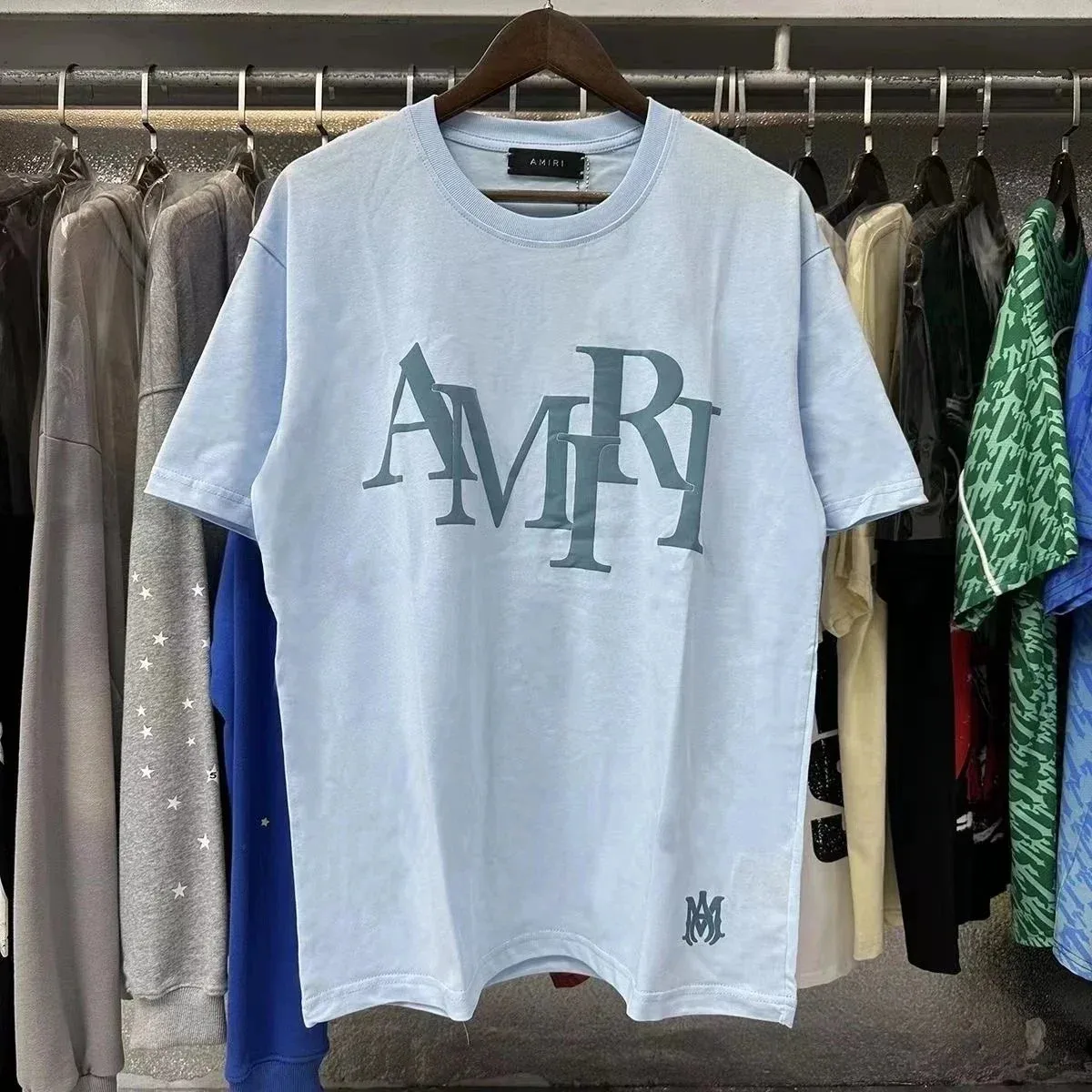 Amiri Amiri AMRI Light Blue Oversized T-Shirt Blue - 1