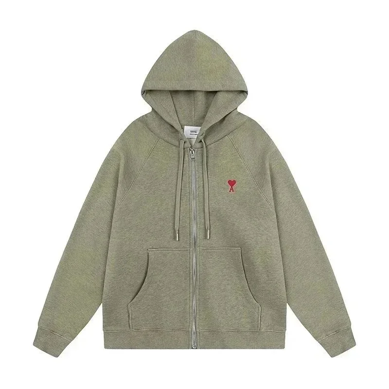 Ami Paris Ami Paris Ami de Coeur Olive Hoodie Multicolor - 1