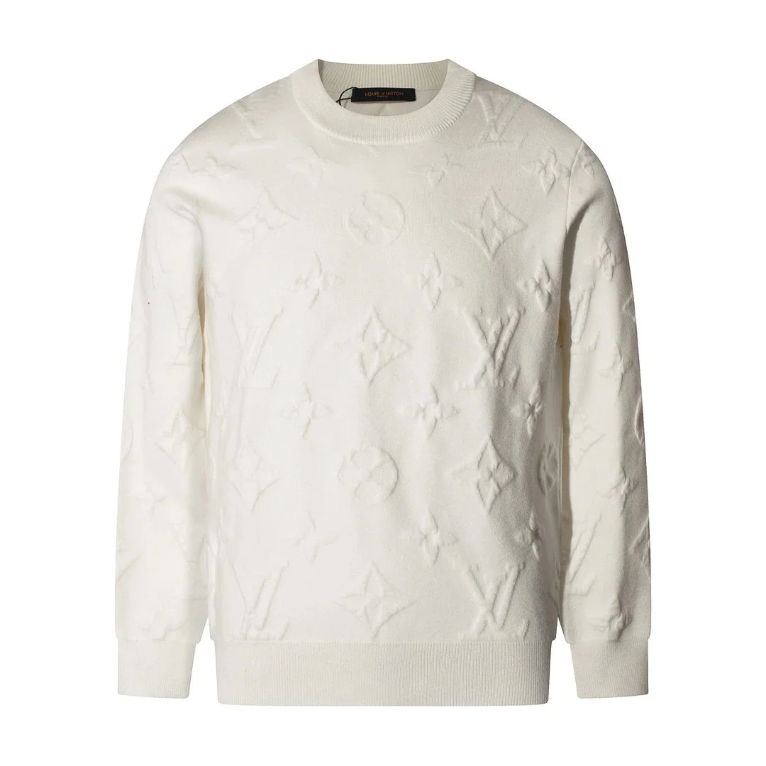 Louis Vuitton Louis Vuitton Monogram Embossed Ivory Sweater Cream