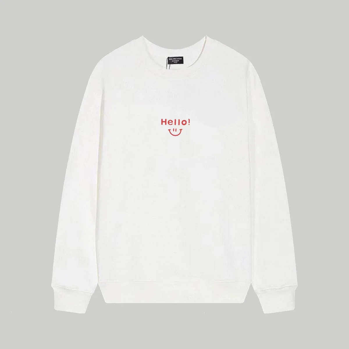 Balenciaga Balenciaga White 'Hello!' Embroidered Sweatshirt White - 1