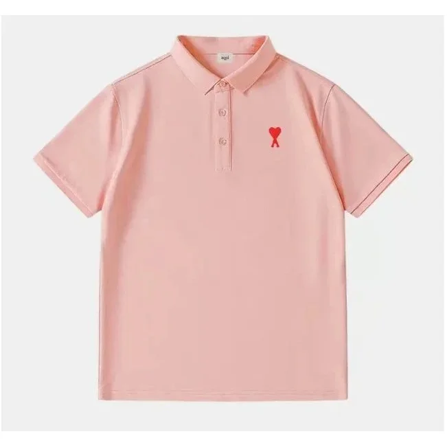 Ami Paris Ami Paris Polo Bear Pink Polo Shirt Pink - 1