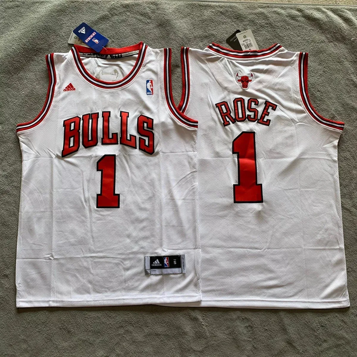 Adidas Adidas Bulls Rose 1 White Basketball Jersey White - 1