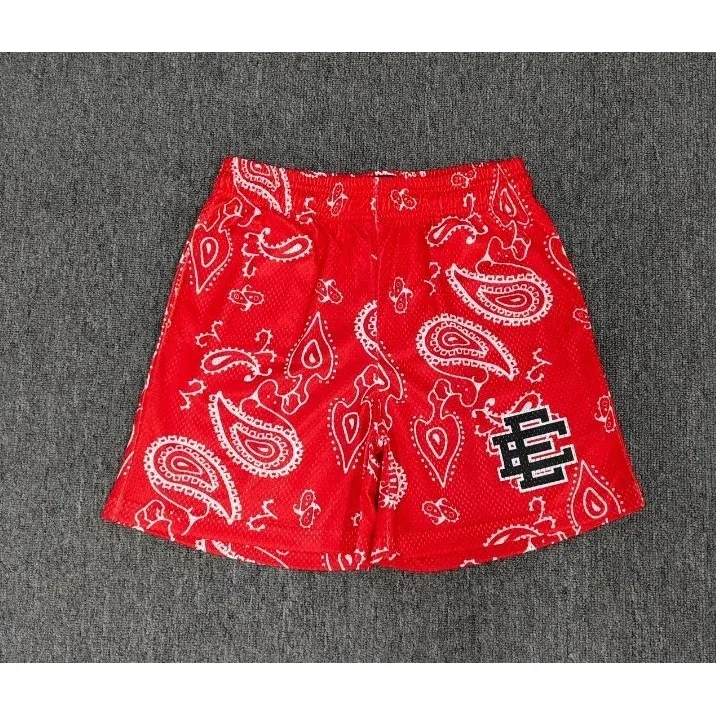 Other Red Paisley Bandana Shorts Streetwear Red - 1