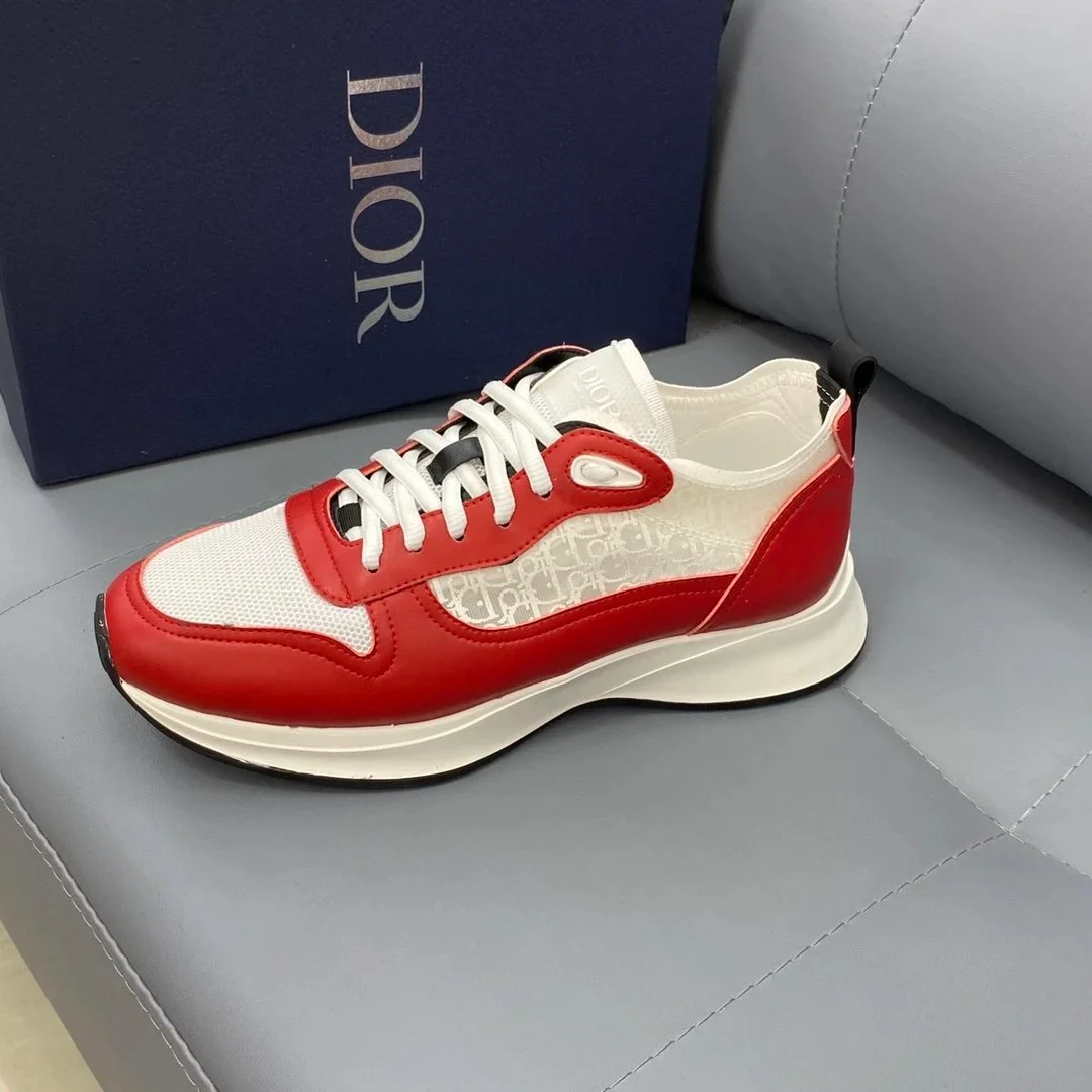 Dior Dior Lady Dior Red & White Sneakers Red - 1