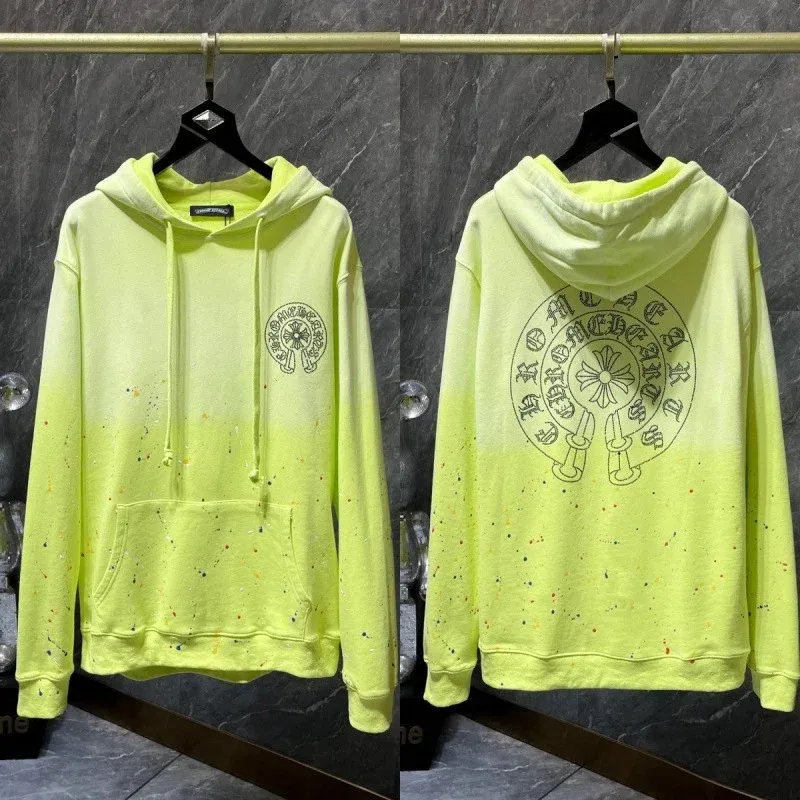 Chrome Hearts Chrome Hearts Neon Green Splatter Hoodie Green