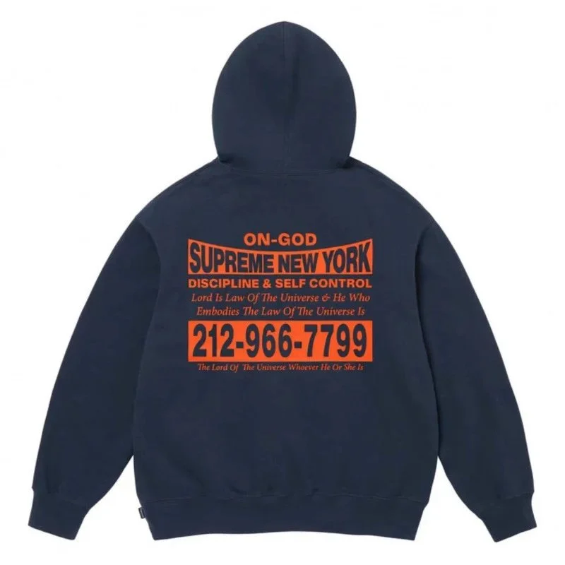 Supreme Supreme New York Hoodie Navy/Orange
