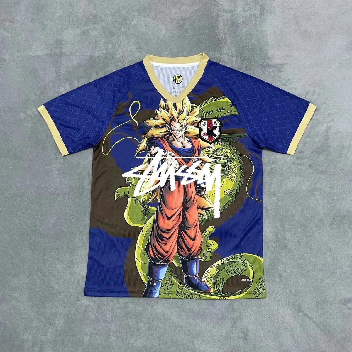 Stussy Stussy Japan Anime Goku Signed Jersey T-Shirt Blue - 1