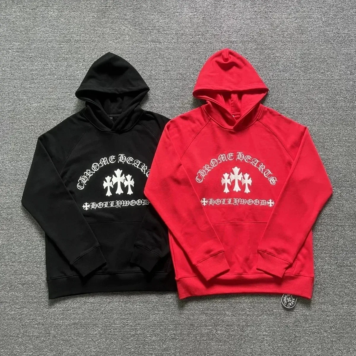 Chrome Hearts Chrome Hearts CH Cross Hollywood Hoodie 7019 Red Red