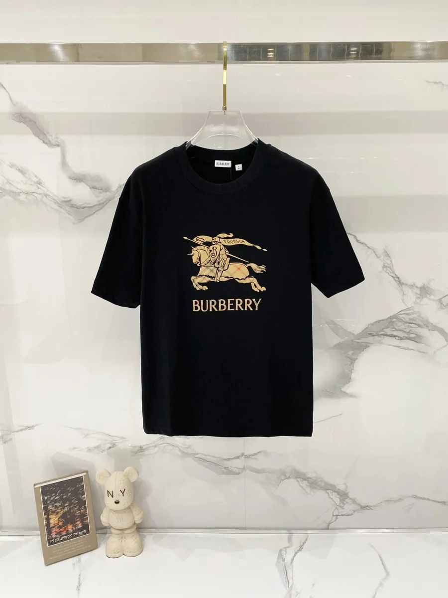 Burberry Burberry Equestrian Knight Black T-Shirt Black - 1