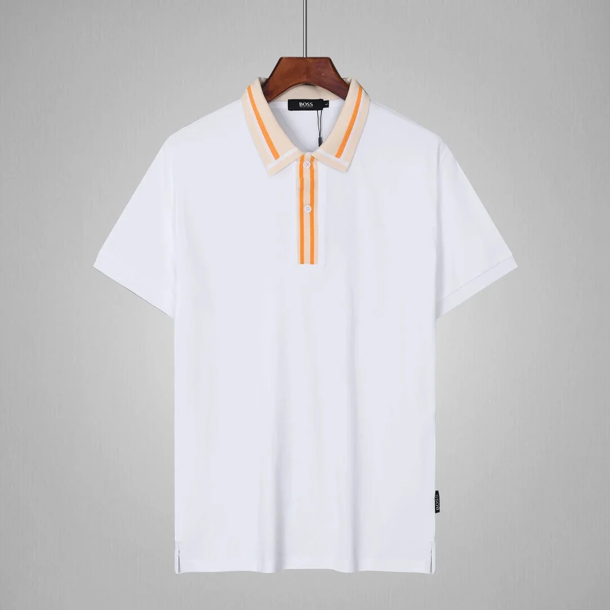 Hugo Boss Hugo Boss White Polo Shirt with Orange Trim White - 1