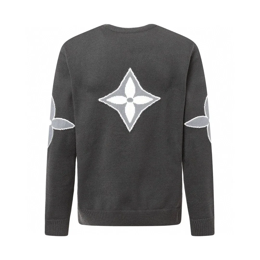 Louis Vuitton Louis Vuitton Monogram Dark Grey Jacquard Knit Sweater Grey