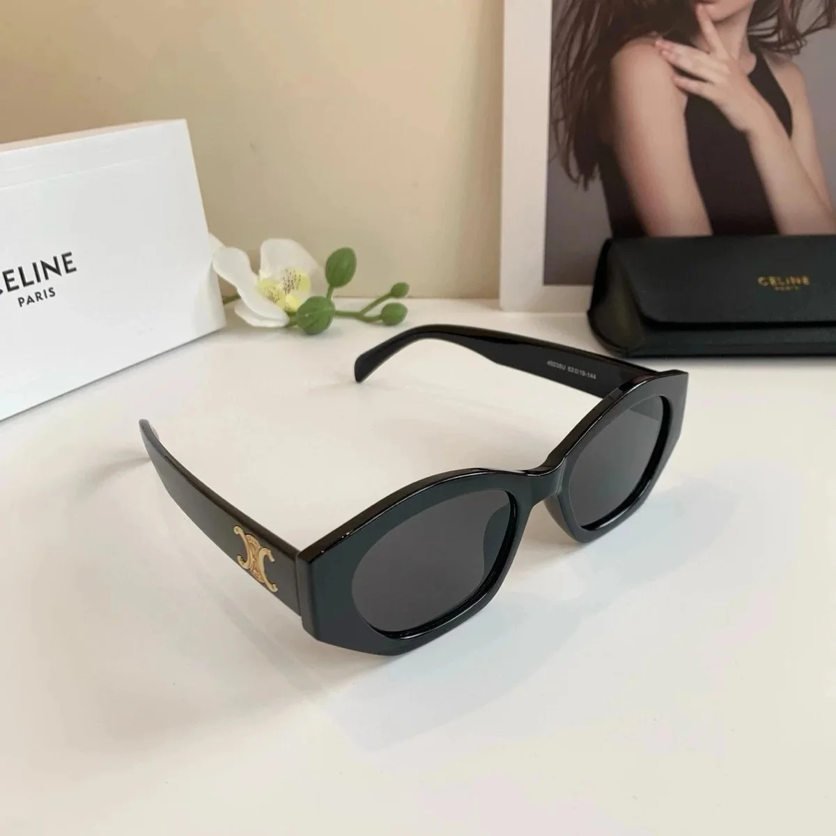Celine Celine Classic Logo Black Sunglasses Black