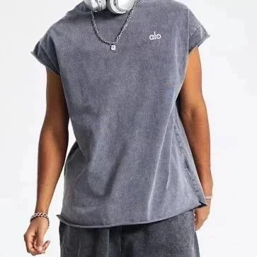 Other Unisex Water Washed Carbon Grey T-Shirt Grey - 1