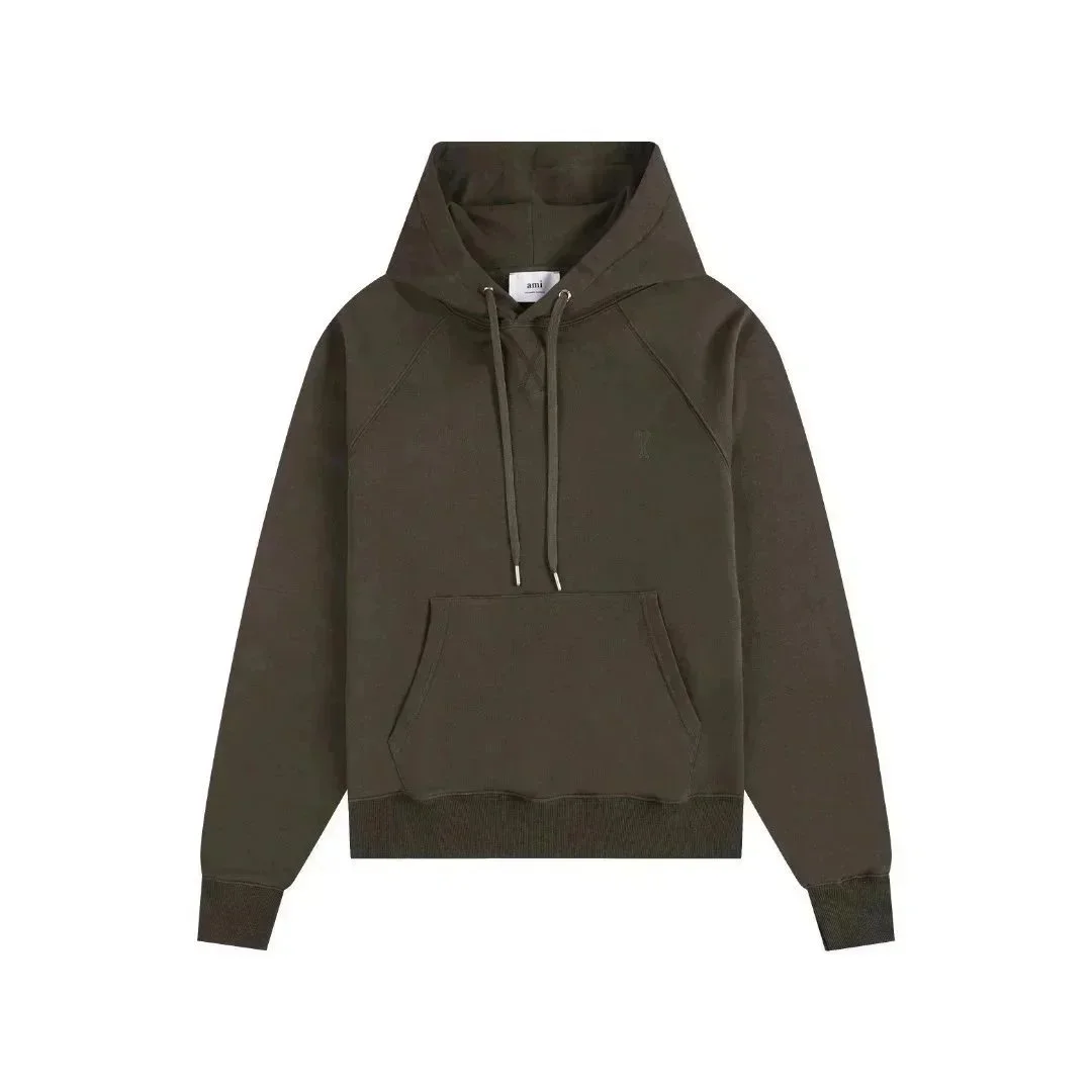 Ami Paris AMI Olive Green Hoodie Sweatshirt Green - 1