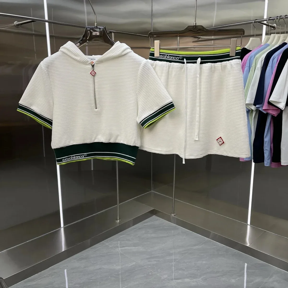 Casablanca Casablanca Tennis Club White & Green Co-ord Set White - 1