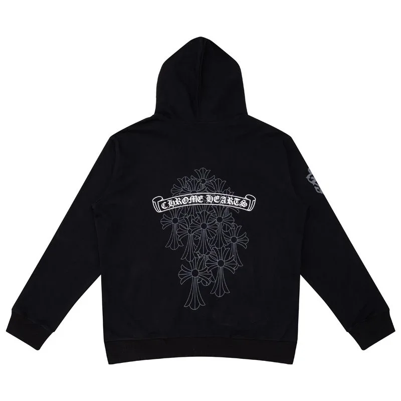 Chrome Hearts Chrome Hearts Floral Cross Black Hoodie Black - 1