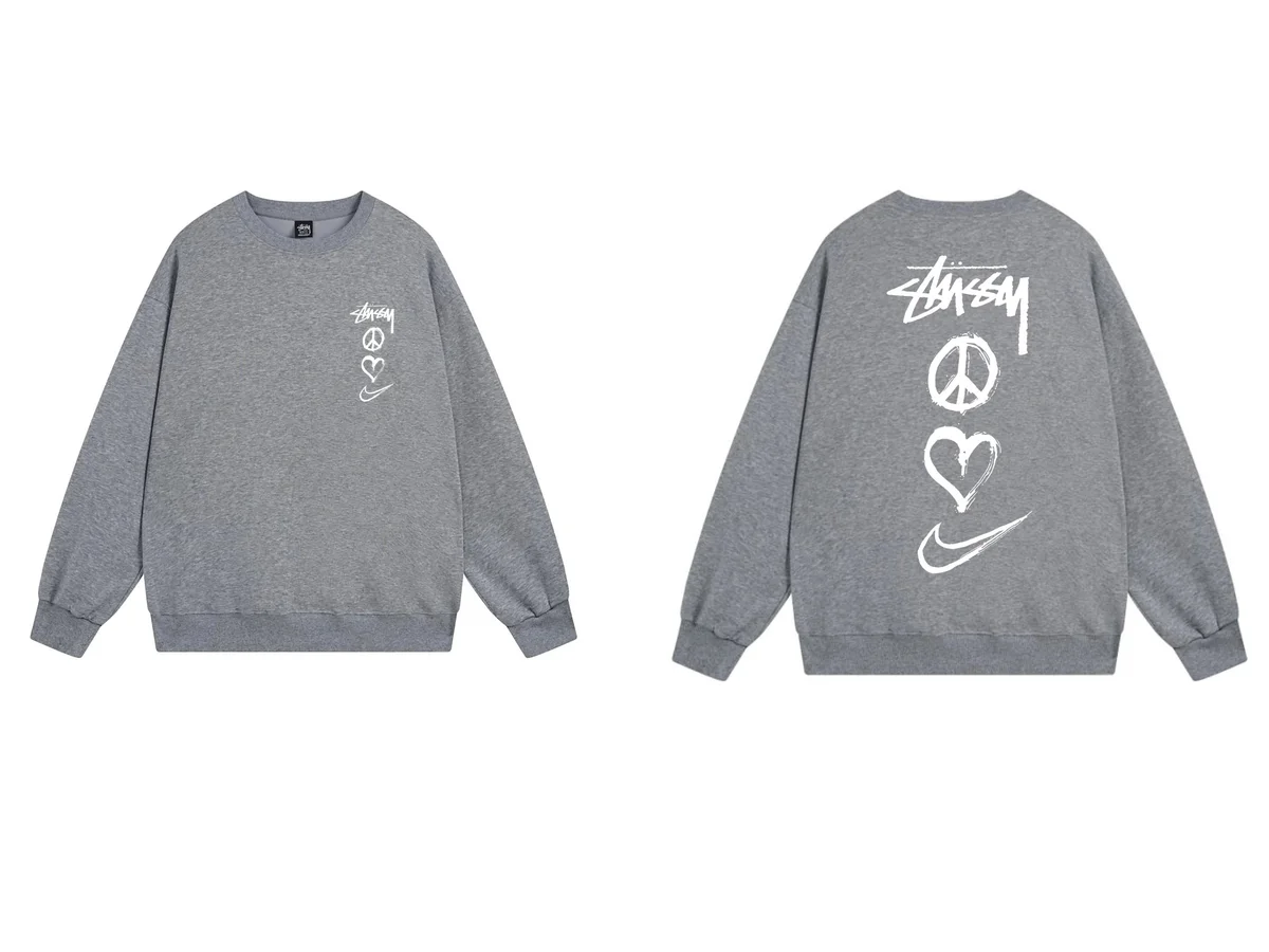 Stussy Stussy Nike Peace Love Crewneck Sweatshirt Grey - 1