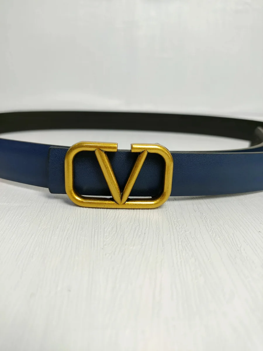 Valentino Valentino V Logo Navy Blue Belt Navy - 1