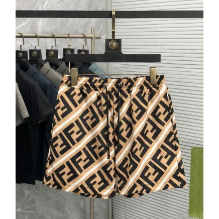 Fendi Fendi FF Monogram Beige/Black Shorts Beige