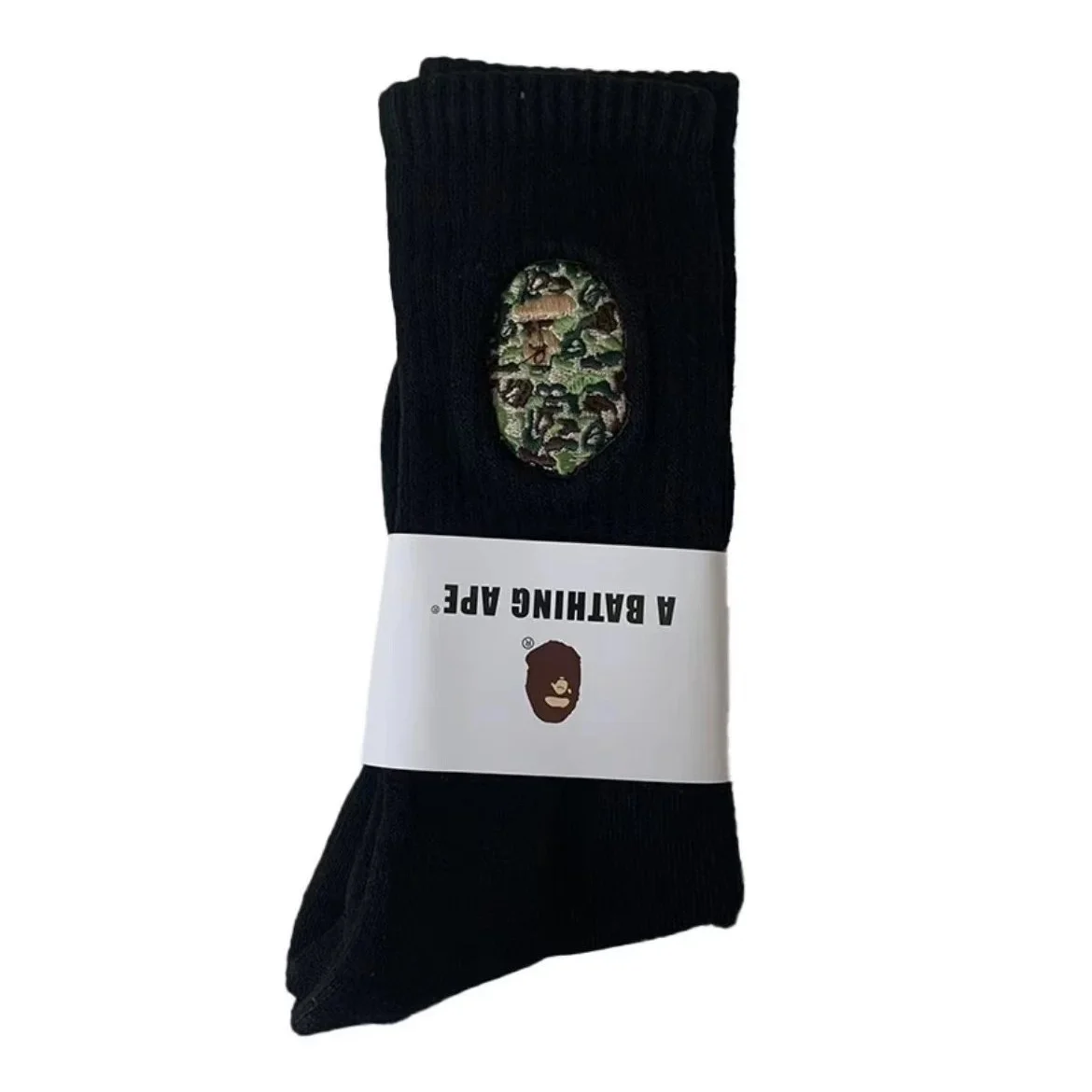 A Bathing Ape BAPE STA Camo Patch Black Socks